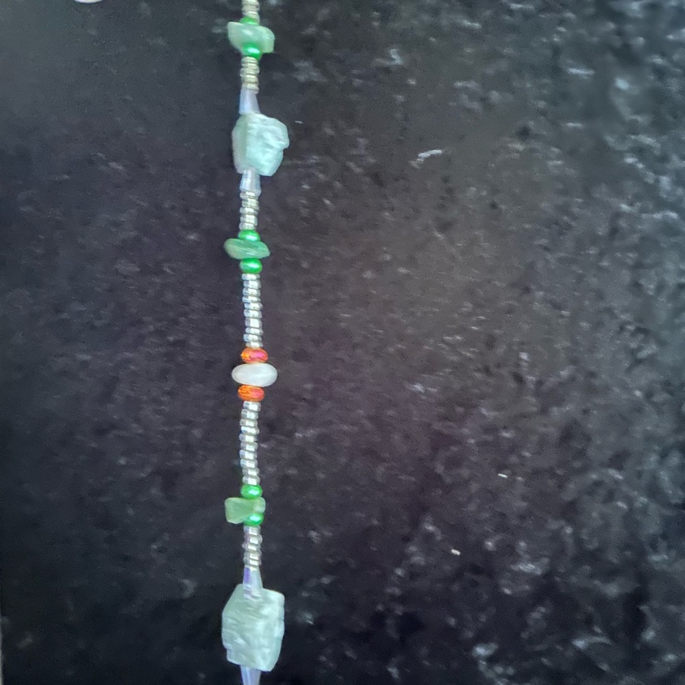 Green and Blue Beaded Decor Accent